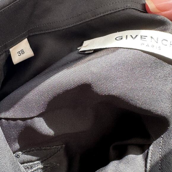 Givenchy Black with Gold Embroidery Lips Button Front Long Sleeve Shirt 38 / M - Picture 12 of 14